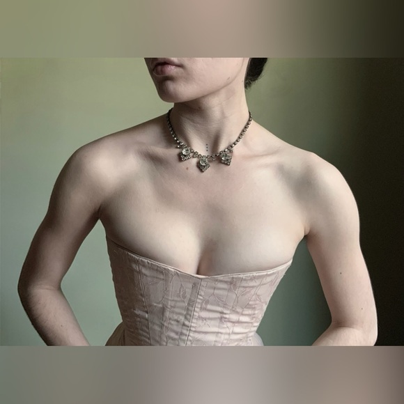 Vintage Rhinestone Choker Necklace - Picture 2 of 6